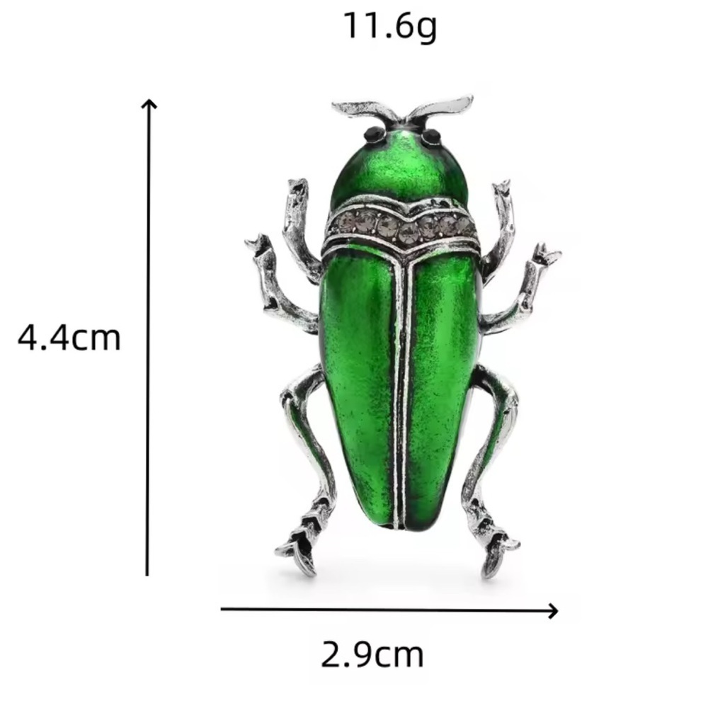 Green Beetle Reptile Brooch - Picture 4 of 4